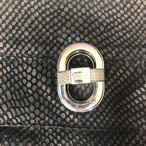 Aimee Kestenberg Snakeskin Textured Black Leather Shoulder Bag Slouchy Large - Picture 3 of 11